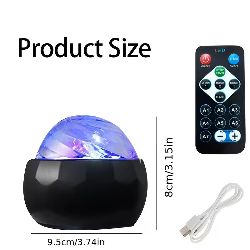 A Remote-Controlled LED Lamp That Creates a Northern Lights Ambiance, Featuring Adjustable Multi-Colors, Powered by USB, Perfect for Gifts, Parties, And Various Events