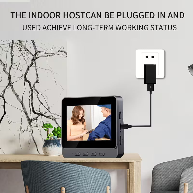 Video Doorbell Wireless Doorbell Camera 1080P with Screen, Two-Way Audio, 170° Vision, 4.3-Inch Screen, I Video Doorbell No Subscription, No Application, No Wifi, Simple Operation