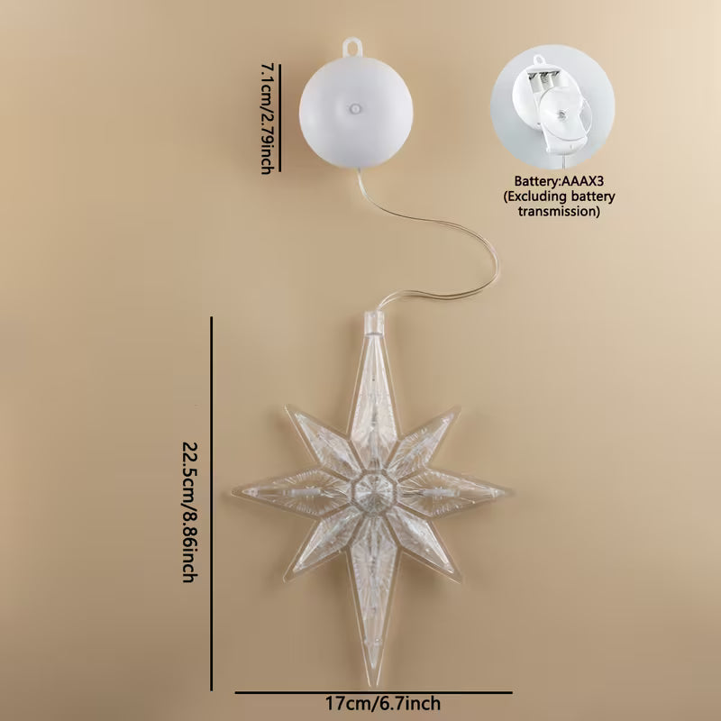 2pcs, Christmas Festival Polaris Suction Cup String Lights, Curtain Lights, Battery Operated, Window Lights, Christmas Decorations, Bedroom Lights, Spring, Summer, Christmas Ornaments, Wedding, Football Theme, New Year 2026, Smart