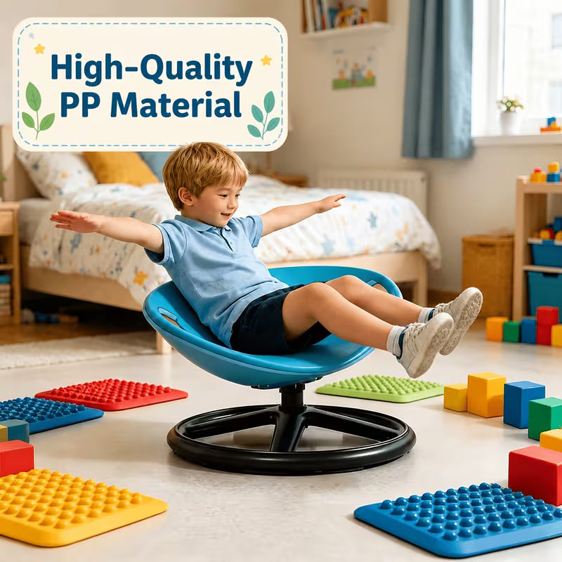 Spinning Sensory Chair- Outdoor Athletics Red/Blue, Durable Plastic And Metal Materials, Suitable for Autism And ADHD Patients- Enhances Coordination And Attention