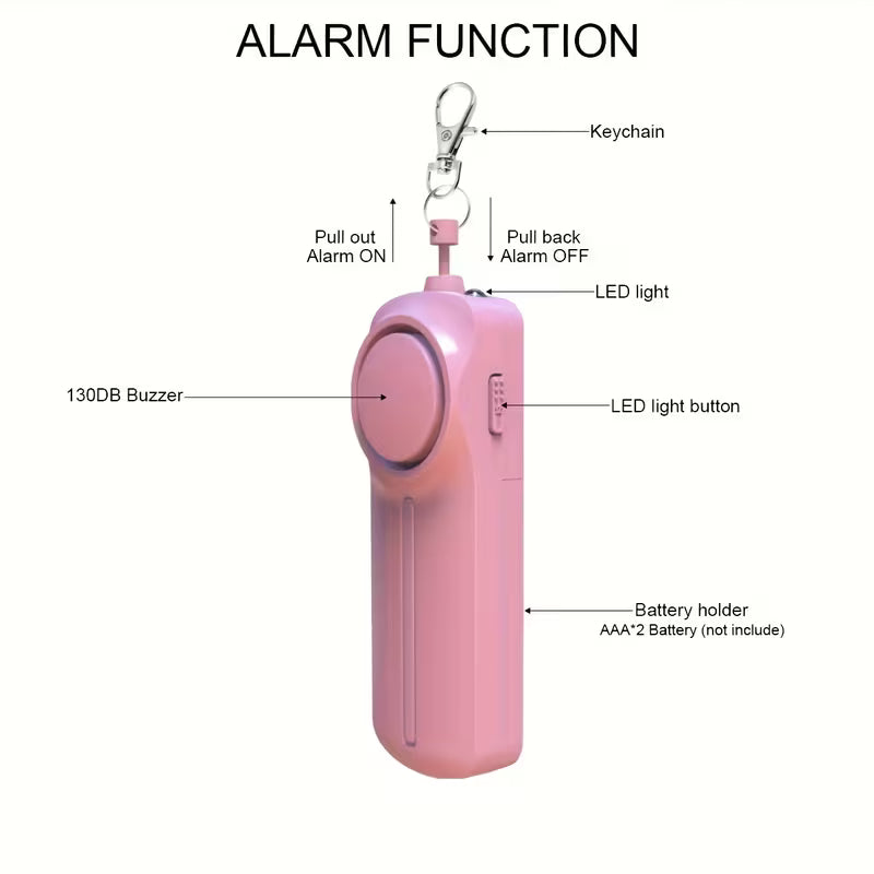 1pc 130DB Safety Sound Personal Alarm, Personal Safety Alarm Keychain, Personal Alarm for Women Men Elderly Emergency Safety Alarm