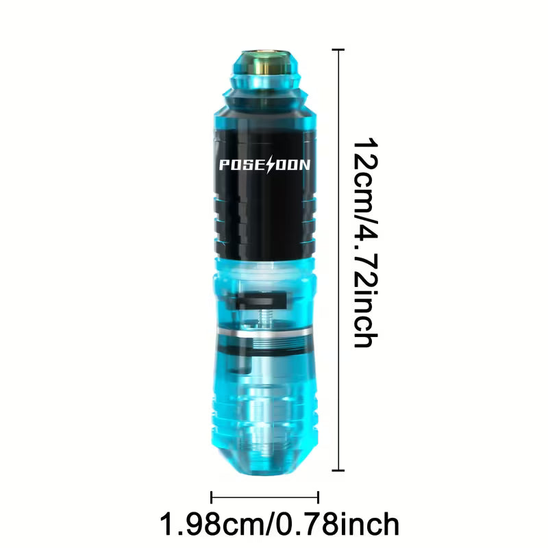 POSEIDON Tattoo V5 Tattoo Pen Kit - POSEIDON Battery Tattoo Pen with Extra Battery 1400mAh, Tattoo Gun Kit with Tattoo Power Supply And 10pcs Tattoo Cartridge Needles, Complete Tattoo Kit 11 Color Tattoo Inks Tattoo Supplies for Beginners