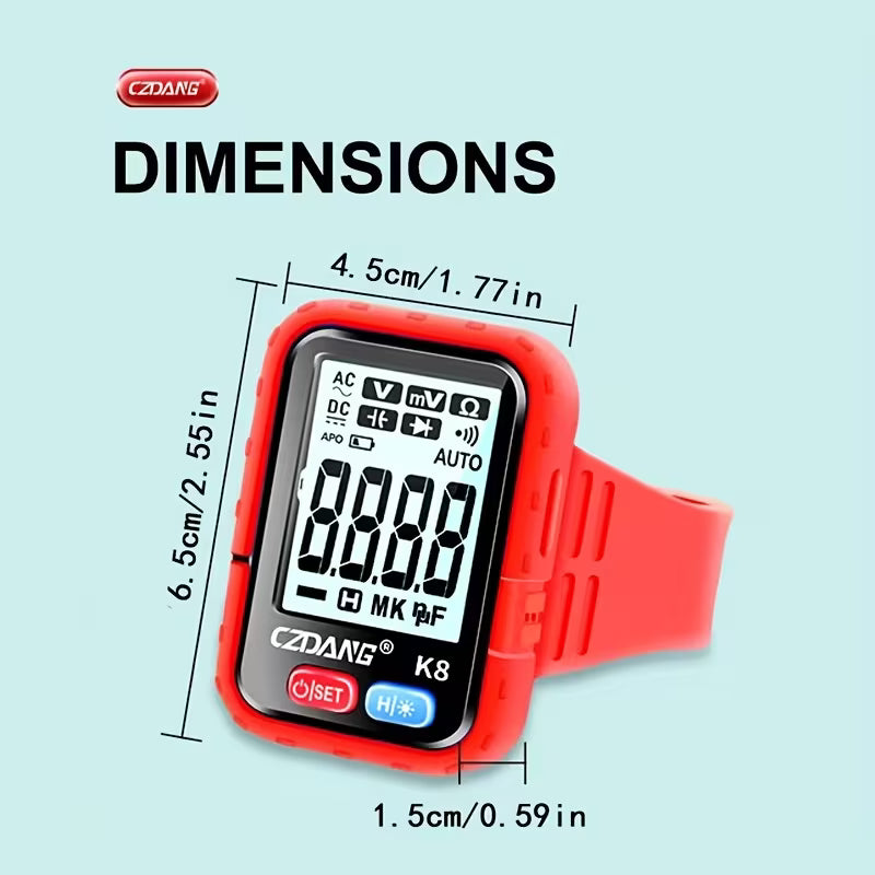 1pc Mini Style Wearable Wristband with a Digital Multimeter Tester That Can Measure DCV, ACV Resistance Continuity, Compact and Portable