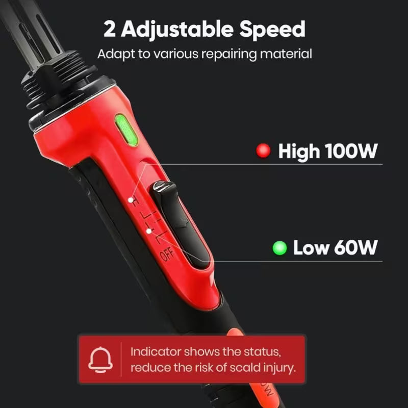 Upgraded 2 in 1 Plastic Welding Kit 100W Plastic Welding Repair Kit 3 Speed Temperature Control Soldering Gun Plastic Welding Set for Surface Repair-Us Plug