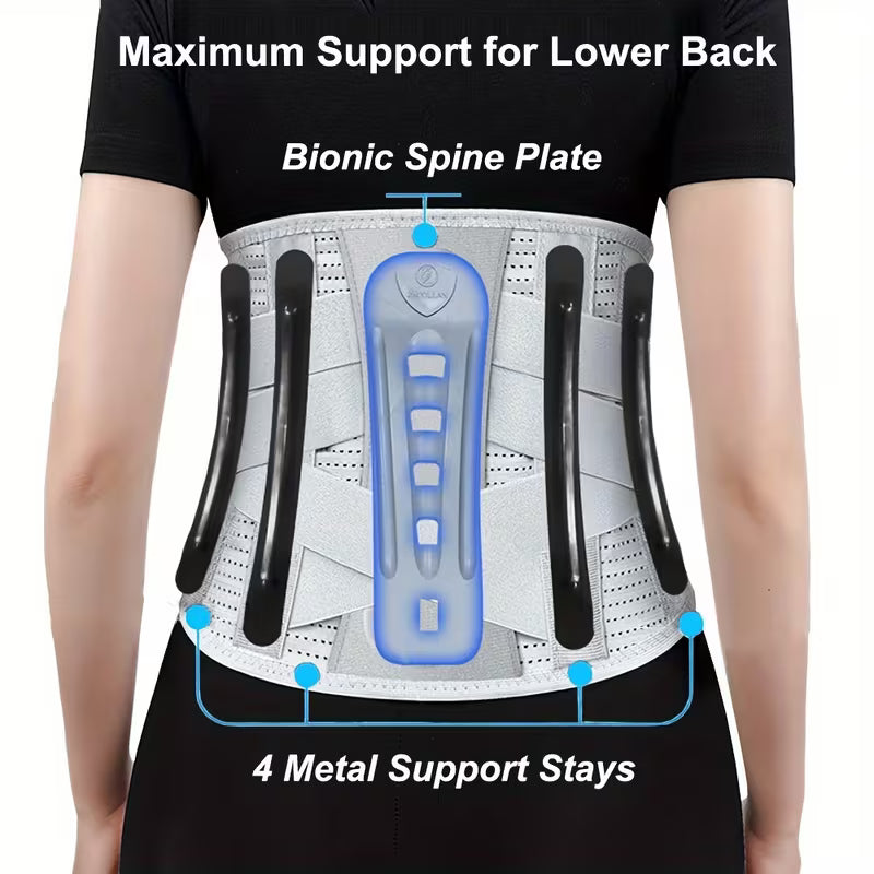 Back Support Belt Adjustable Breathable Lumbar Support Belt for Heavy Lifting, Lower Back Brace for Men and Women