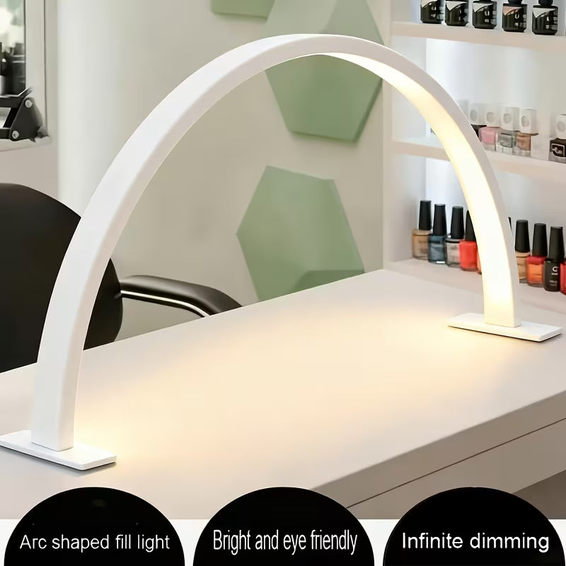 1-PACK LED Nail Lamp, LED Eyelash Lamp, Half Moon Lamp, Facial Treatment Moon Lamp, Beautician Technology Lamp, for Gel Polish, Lash/Brow/Tattoo, Ideal for Salon & Home DIY (White)