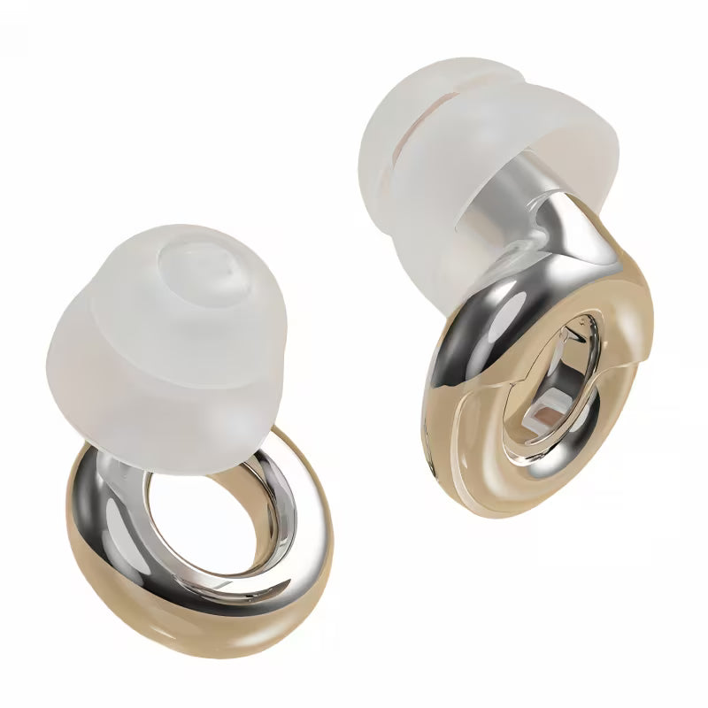 Silicone Sleep Earplugs, Reusable, Essential for Travel, Suitable for Work and Study, Including a Portable Storage Case and Four Pairs of Earplug Sleeves (XS/S/M/L Sizes), No Batteries Required