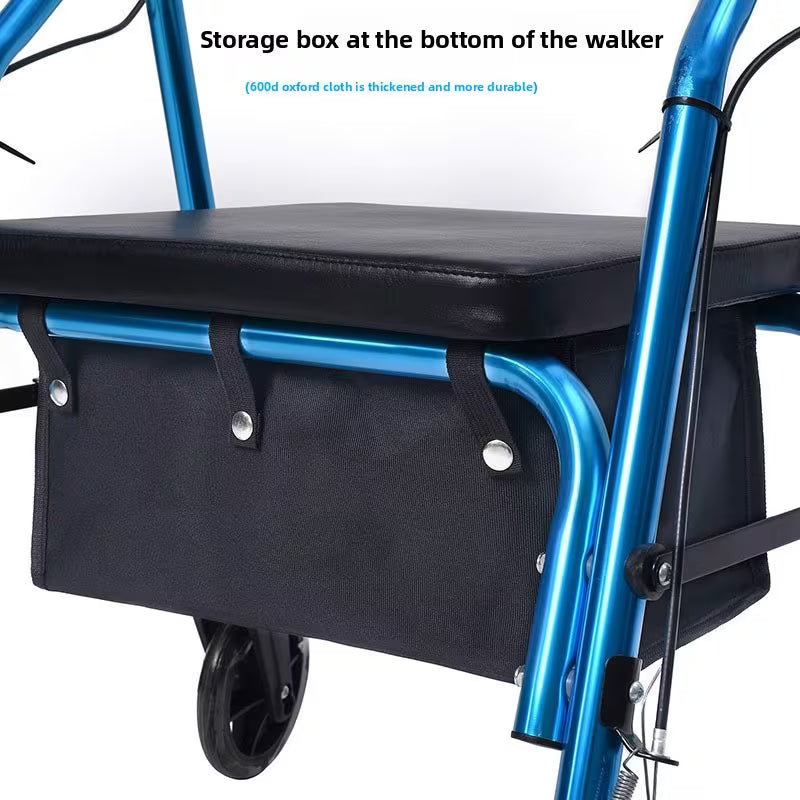 1 Large Rollator Walker Basket, Four-wheel Rollator Walker Basket, Under-seat Roller Bag, Reusable Basket, Suitable for Women, Men, and the Elderly