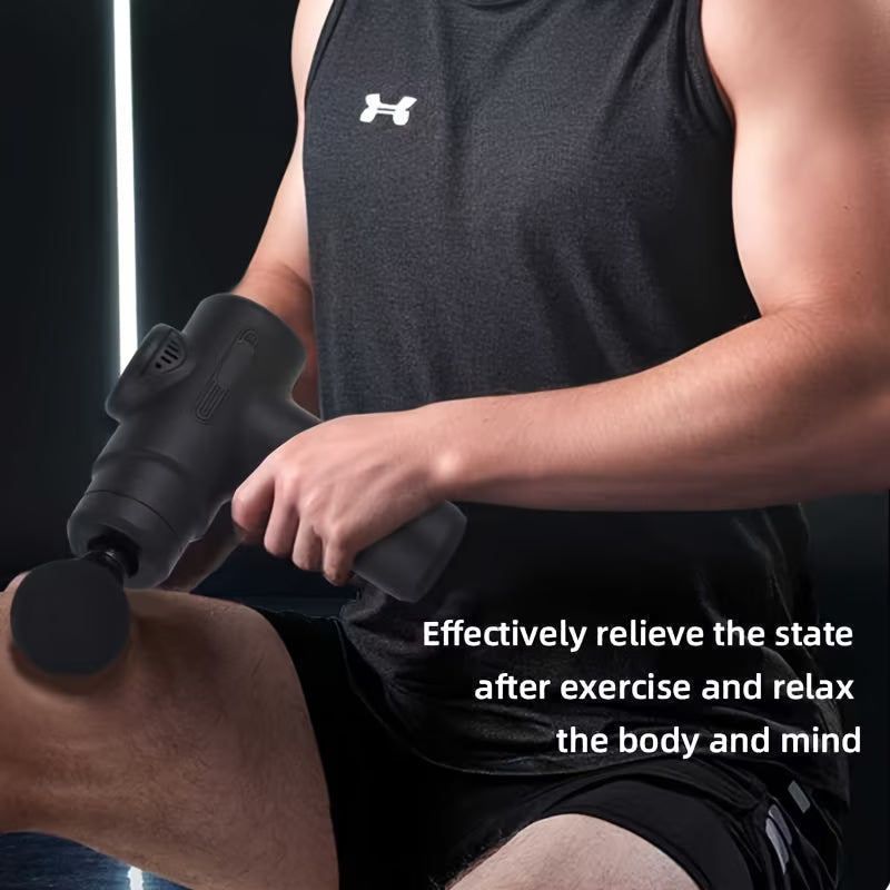 Electric massager, multifunctional portable fascia gun, USB charging port, 6-speed adjustment + 8 replaceable massage heads, suitable for muscle relaxation after exercise and fitness, a Christmas or Halloween gift for family, friends, and classmates