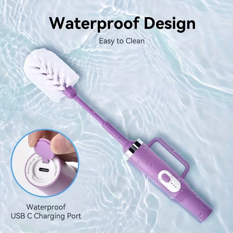 BOOQIBOY Electric Cup Scrubber, 2-Speeds With Strong Cleaning Power, IPX6 Waterproof, Long Battery Life, Deep Cleans 40oz Mugs & Daily Hydration Bottle, Includes Long Straw Brush & Type-C Cable, Wall Mount Storage, Kitchen Cleaning Tool & Accessory
