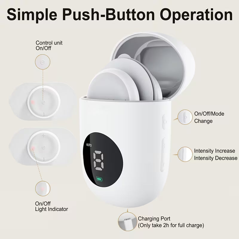 Rechargeable Cordless TENS EMS Muscle Stimulator, 6 Professional Modes 16 Intensity Levels, Full Body Therapy Massager, Portable Recovery Device, Gift for Parents Fitness Lovers