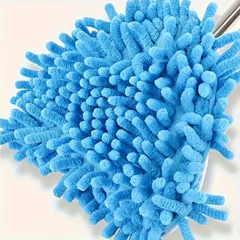 4pcs Triangle Cleaning Mop with Telescopic Handle - Suitable for Dusting Ceilings, Walls, and Floors in Living Rooms, Bedrooms, Outdoors, Bathrooms, and Kitchens - No Dead Angles, Resin Head, Plastic, Manual Operation, Ideal Christmas and