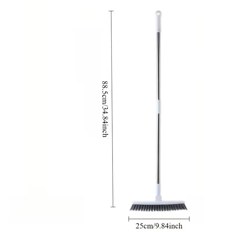 Household Long-handle Stiff Bristle Brush Set, Ideal for Cleaning Floors in Bathrooms, Restrooms, Living Rooms, Bedrooms, and Kitchens, Effectively Reaching Hard-to-reach Areas Such as Tile Grout. Comes with a Hook