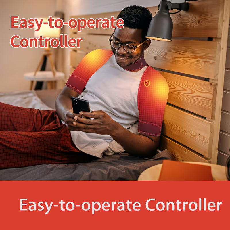 1pc Dual Shoulder Heating Massager - USB Powered, 3 Temperature Settings, Smart Temperature Control, Perfect Valentine'S Day Gift for Friends, Suitable for Home, Driving, Office Use, Unisex (Non-Wireless)