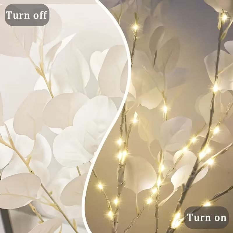 Apple Leaf Branch Lamp, 20 LED Artificial Tree String Lights, Suitable for Bedroom Bedside, Desktop Decoration, Weddings, Parties, Thanksgiving, Christmas, Valentine'S Day And Back-To-School Season Home And Office Decor