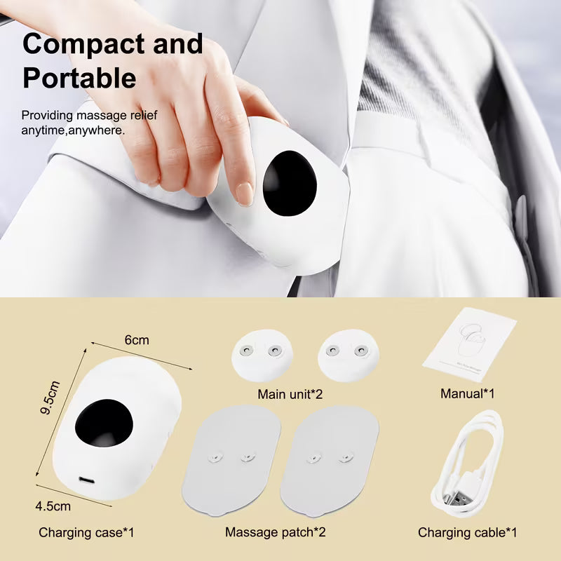 Rechargeable Cordless TENS EMS Muscle Stimulator, 6 Professional Modes 16 Intensity Levels, Full Body Therapy Massager, Portable Recovery Device, Gift for Parents Fitness Lovers