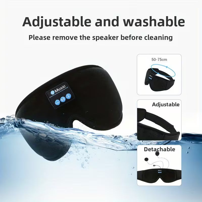 Wireless 3D Stereo Sleep Eye Mask Headphones Music Soft Light Blocking Sleeping Memory Foam Travel Relaxation Valentine's Day Gift for Women and Men