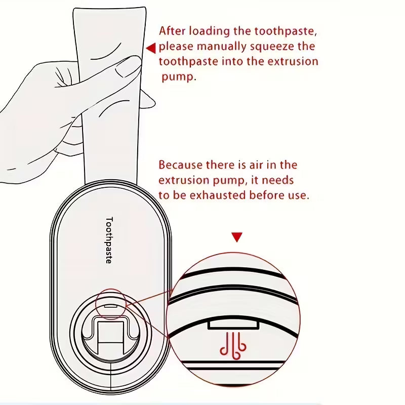 Easy-Install Dinosaur Cartoon Toothpaste Dispenser - No-Drill Wall Mount, Automatic Squeeze Holder for Bathroom Accessories