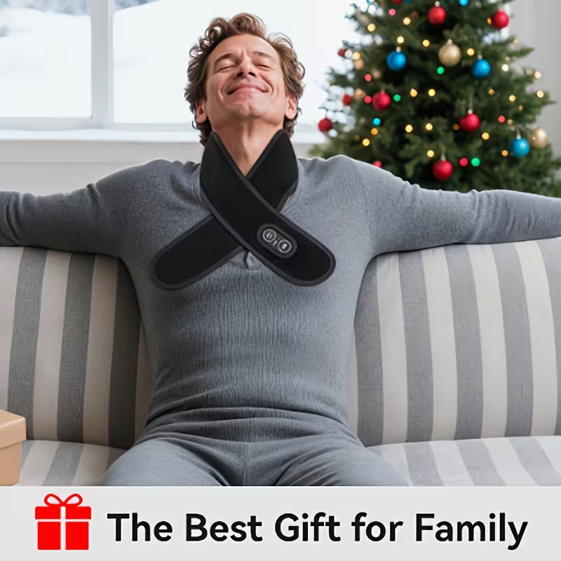 Neck Heating Pad with Massage, USB Heating Pad with 3000mAh Battery, 3 Heat Setting And Massage Setting, Easy to Use Electric Thermal Hot Compress Neck Brace, Suitable Gifts for Mothers, Fathers, Christmas Gifts, Limited Edition Christmas Activities
