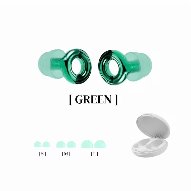 Silicone Sleep Earplugs, Reusable, Essential for Travel, Suitable for Work and Study, Including a Portable Storage Case and Four Pairs of Earplug Sleeves (XS/S/M/L Sizes), No Batteries Required