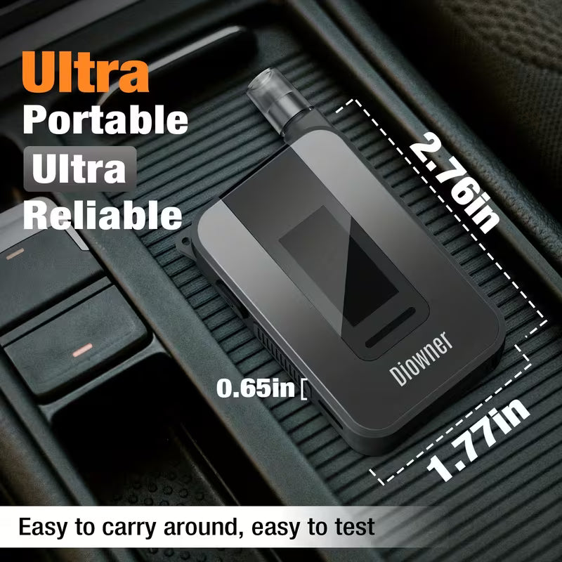 Smart Voice Alcohol Tester - USB Rechargeable Breathalyzer with Voice Broadcast And 10 Mouthpieces, Portable Design for Personal Safety Testing