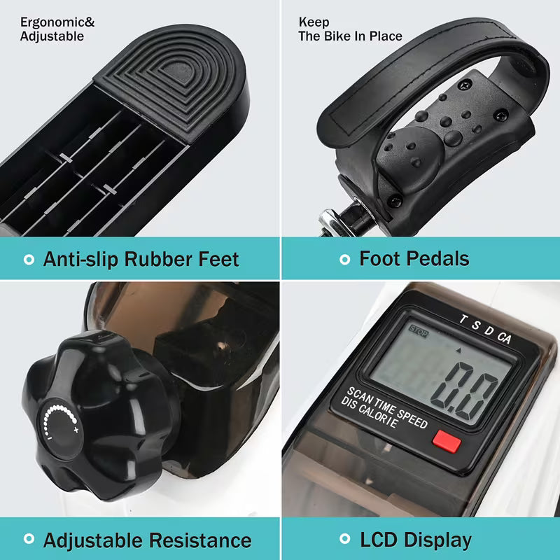 Portable Elliptical Trainer, Mini Exercise Bike For Home & Office, LCD Display, 8 Resistance Levels, Silent Anti-Slip Design, 350lb Capacity, For Arm & Leg Pedal Training, Ideal For Home, Office & Seniors