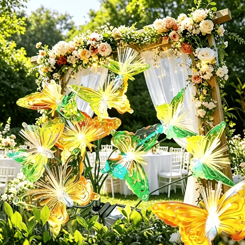 Butterfly Solar Lights Outdoor Decor - Smart Sensor with Auto Brightness, Garden Path Patio Lighting, Perfect Holiday Gift