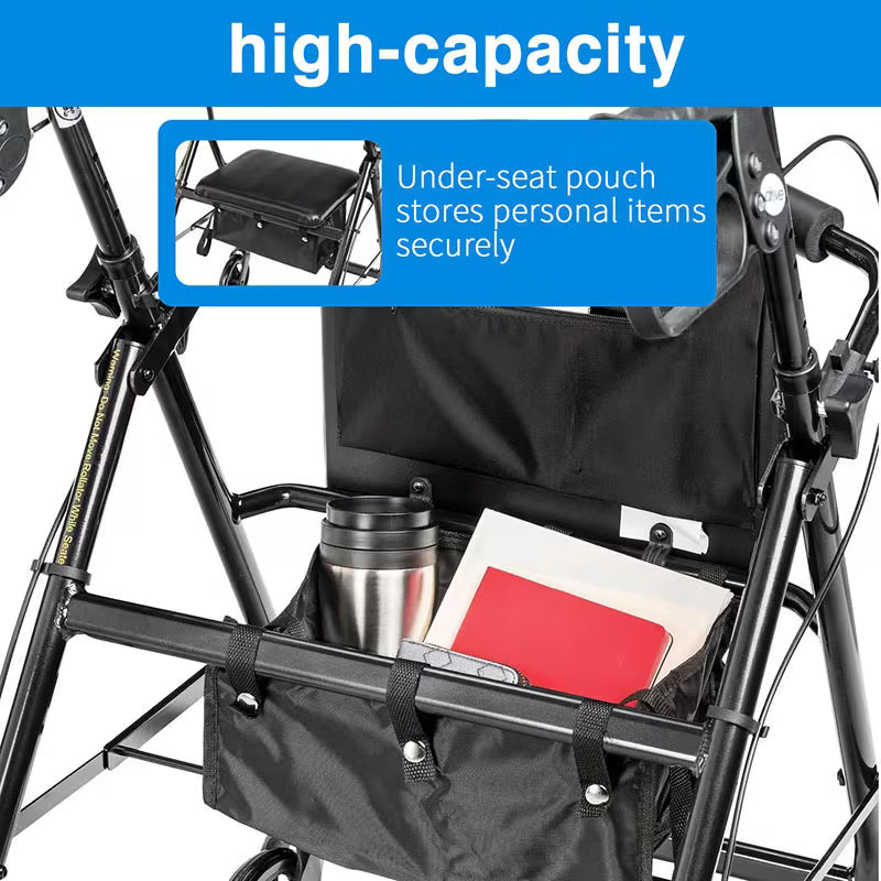 1 Large Rollator Walker Basket, Four-wheel Rollator Walker Basket, Under-seat Roller Bag, Reusable Basket, Suitable for Women, Men, and the Elderly