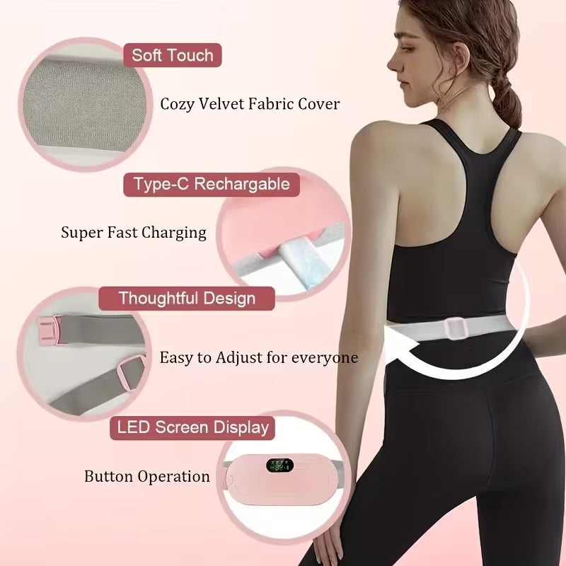 Cordless Heating Pad with 3 Heat Levels And 4 Massage Modes, Portable Heating Pad, 3s Fast Heating Gift for Women And Girl Gift, Present, Relax At Home Office And Car