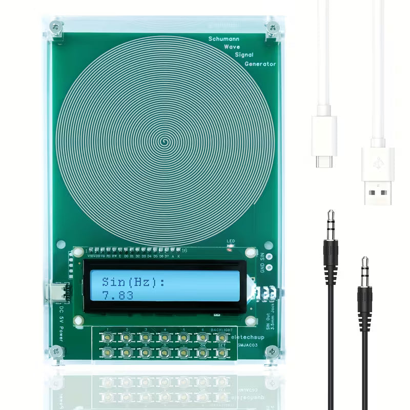 7.83Hz Frequency Generator, Adjustable 0.1Hz to 100000Hz Sine Wave Generator, Schumann Resonance Generator, Ultra-Low Frequency Pulse Audio Device, USB Powered | with 3.5Mm AUX Audio Cable