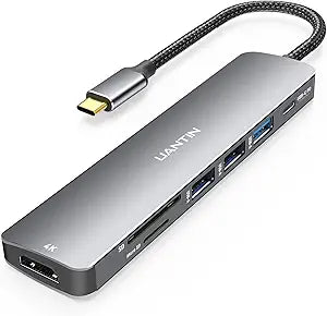 USB C/USB Hub, BERLAT Aluminum 7 in 1 USB C & USB Hub with USB 3.0, USB 2.0 Ports for PC/Laptops/MacBook Pro/Air/iMac/iPad and More Devices