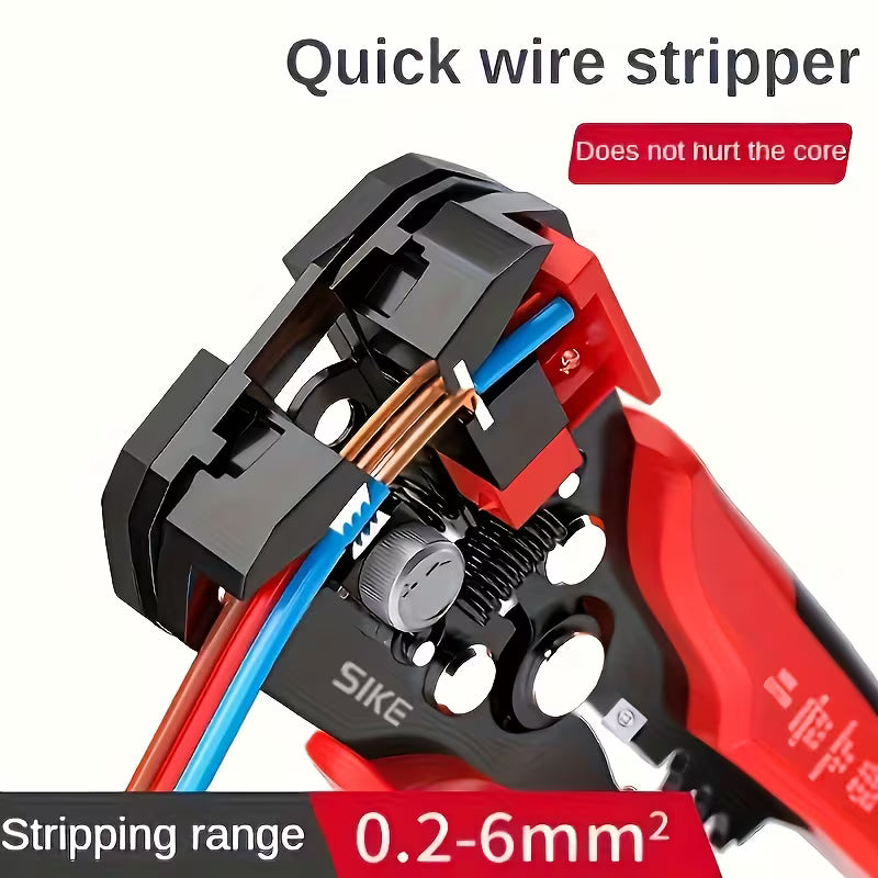 1pc Electrician's Automatic Wire Stripper, Multi-Function Wire Stripper with Stripping Range of 24-10 AWG/0.2-6mm², Quick Wire Stripping, Peeling, Crimping, and Cutting Cable Crimping Pliers, a Manual Tool for Electrician Home Renovation
