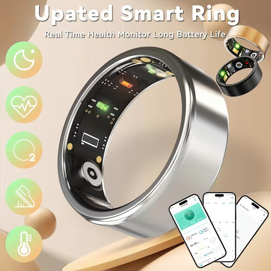 2026 Upgraded Smart Rings for Men Women, Health Monitoring Ring, Fitness Tracker with Sport Mode, Pedometer, Sleep, Step, Calorie Tracker, IP68 Fitness Ring, Outdoor Activity Tracker Ring for Android for iPhone - Gifts for Him/Her