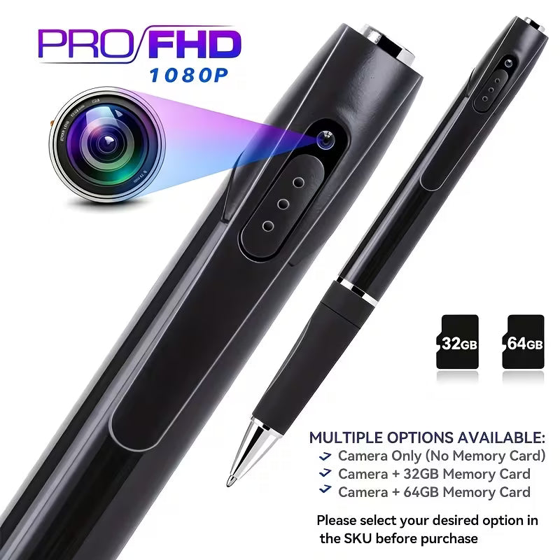 1pc Portable Camera with Video 1080P FHD Security Camera, Indoor/Outdoor Surveillance Camera, Camera, Body Camera Recording, Small Security Camera Optional No Card/ 32GB/ 64GB Card Specs, Perfect Use for Lectures, Class, Office, Business Meeting
