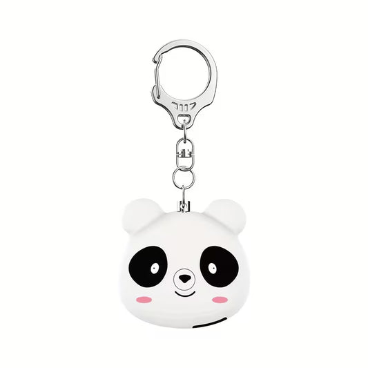 130dB Safety Alarm - Rechargeable Portable personal alarm - Cute Panda Backpack Keychain Pendant SOS Distress Device, Two alarm modes, 3 colors