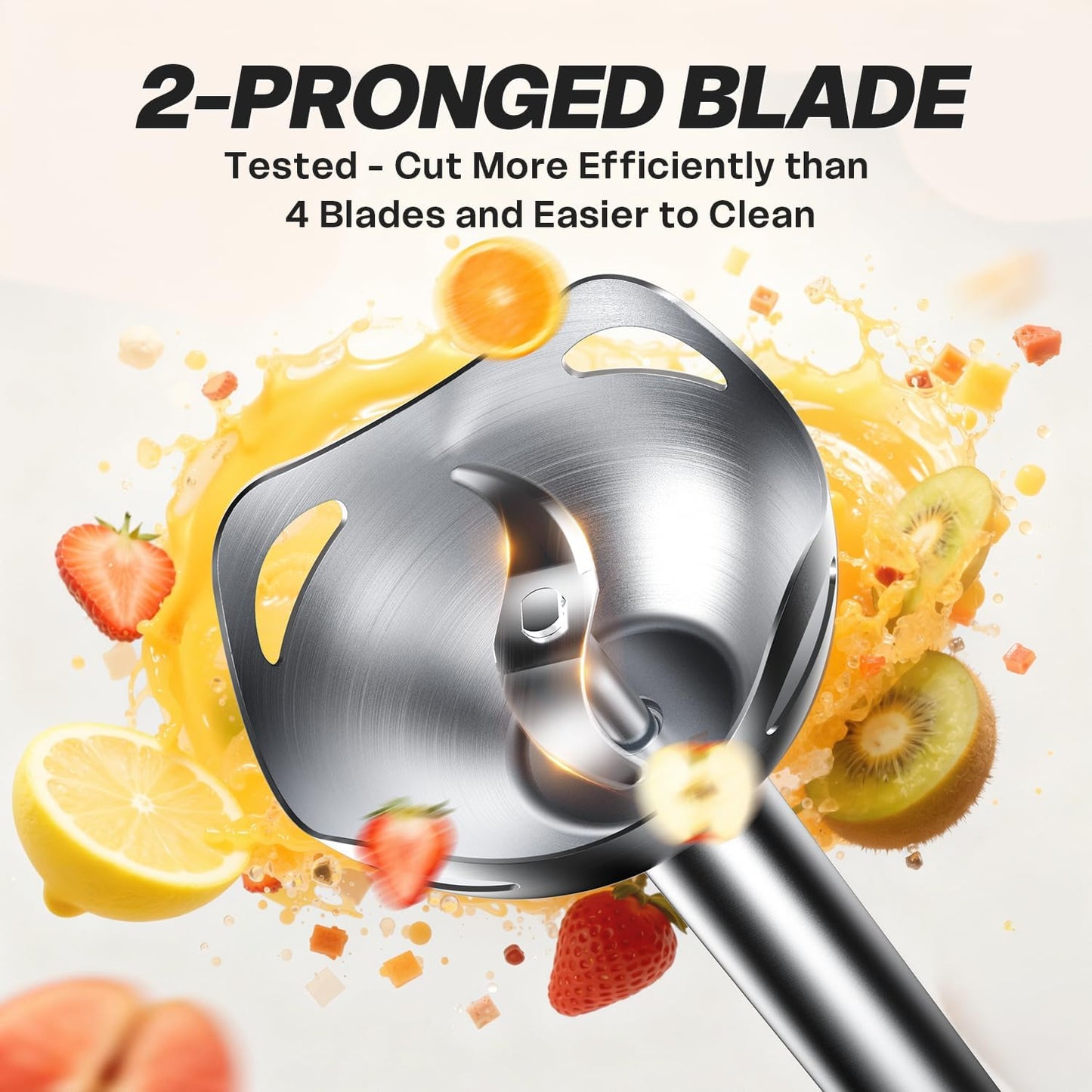 Immersion Blender Handheld, Corded Electric Blenders Portable Stick Mixer with 2 Mixing Speed and Stainless Steel Blades Emulsifier for Effortless Blending Soup, Smoothies, Puree or Baby Food