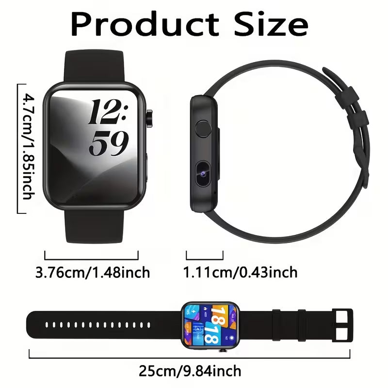 The First Smartwatch for Taking Photos, Recording Audio, And Recording Videos in 2025, Equipped with a Built-In Camera, Fashionable And Sporty Smartwatch, Wireless Calling, And Multifunctional Smartwatch