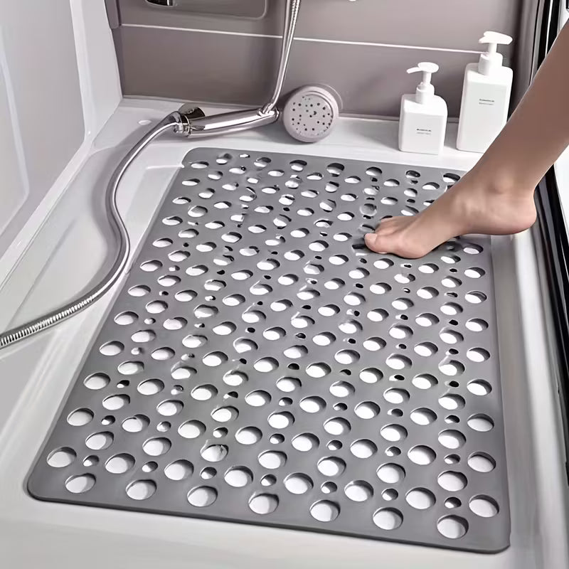 1pc - Quick Drying Anti-Slip Bath Mat | Silicone Shower Mat with Circular Hole Design, Massage Ring, Suitable for Shower Rooms, Hotels, Toilets, Bathtubs