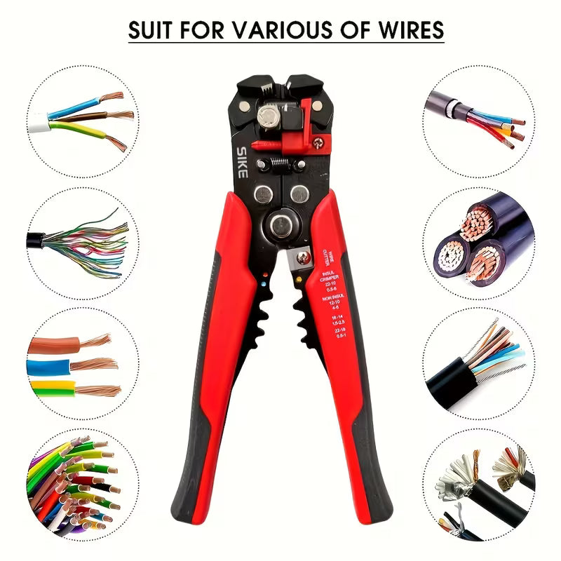 1pc Electrician's Automatic Wire Stripper, Multi-Function Wire Stripper with Stripping Range of 24-10 AWG/0.2-6mm², Quick Wire Stripping, Peeling, Crimping, and Cutting Cable Crimping Pliers, a Manual Tool for Electrician Home Renovation