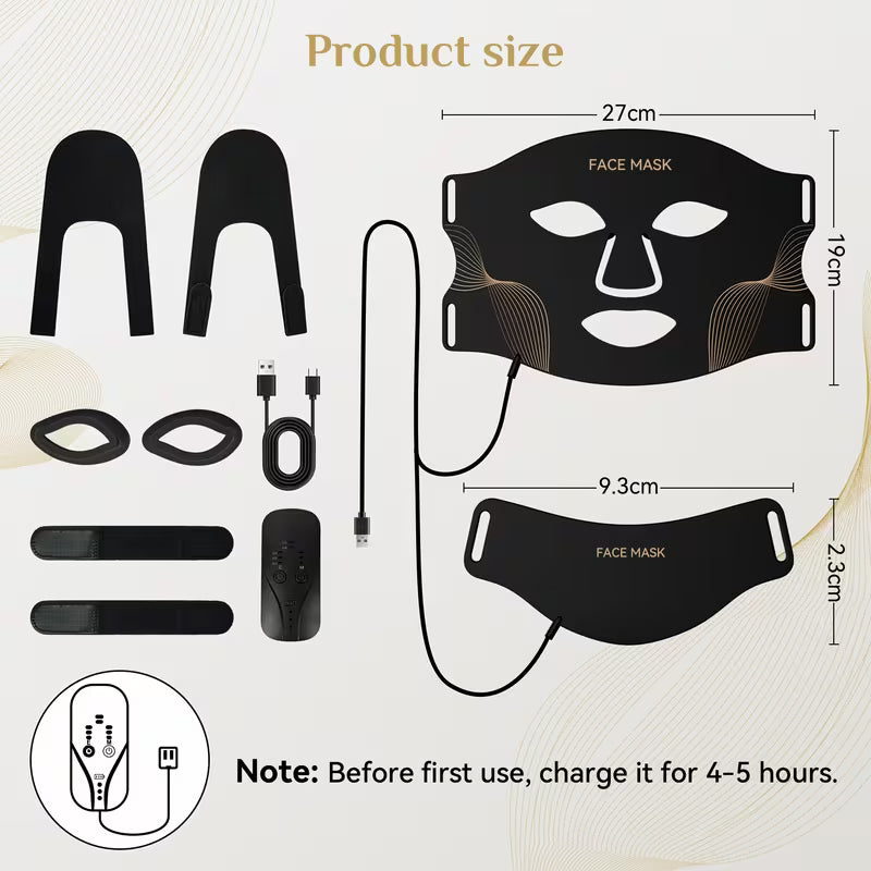 FDA Cleared, Red Light Relax, 7-color LED Light Relax Mask Skin Care, LED Face And Neck Mask (red) - Wavelength Suitable for Home Use, Easy to Achieve Advanced Skin Care, Improve Skin, Acne Whitening And Hydration