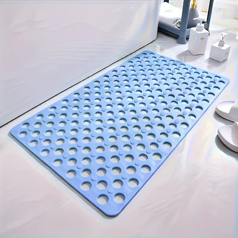 1pc - Quick Drying Anti-Slip Bath Mat | Silicone Shower Mat with Circular Hole Design, Massage Ring, Suitable for Shower Rooms, Hotels, Toilets, Bathtubs