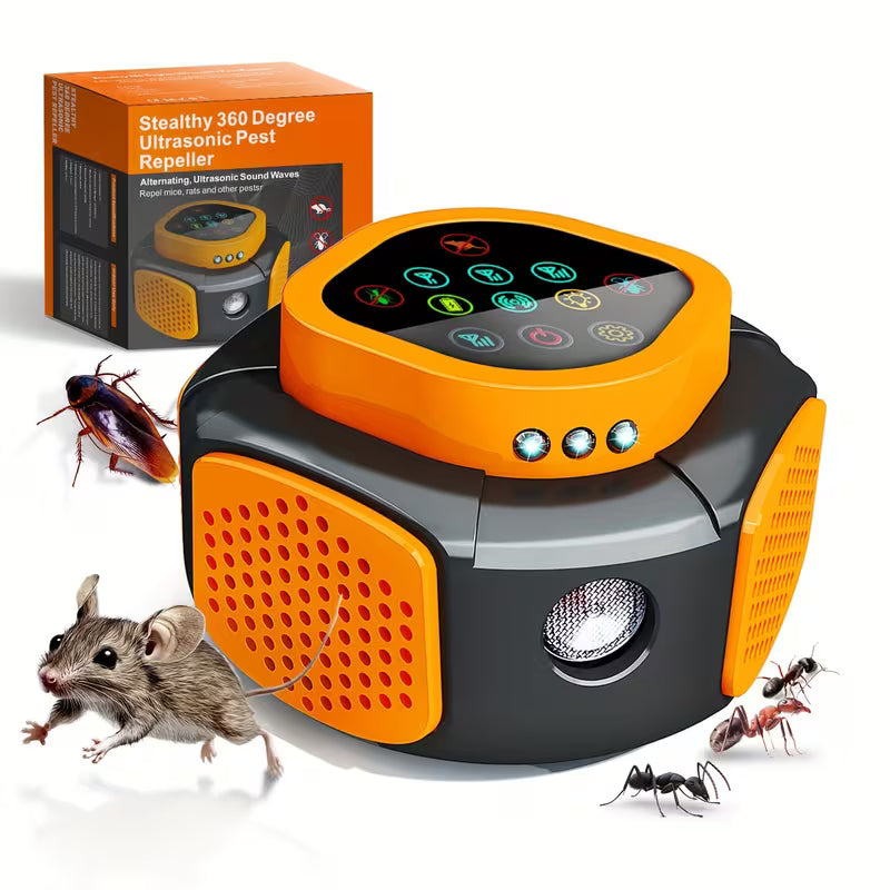 Ultrasonic Pest Repellent Plug In, Indoor Pest Rodent Control For Roach, Mosquito, Mouse, Bugs, Rodent, Mice, Spider, Ant, Electronic Repellent Device With 5 Mode Switching