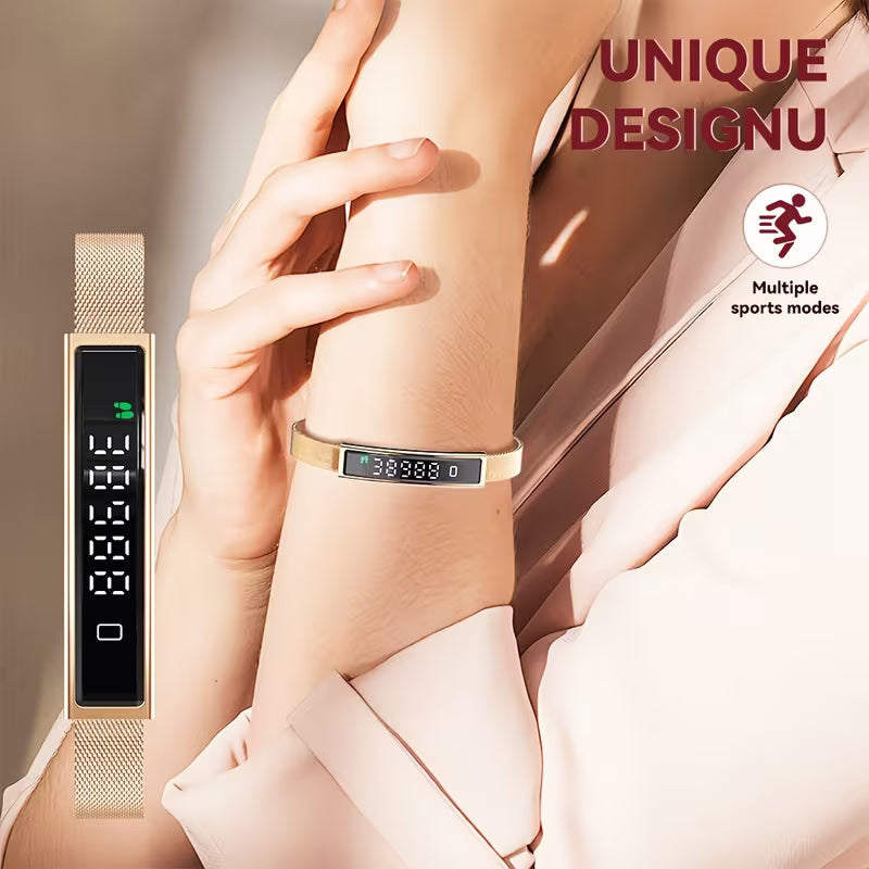 LIFEBEE New Fashion Smart Bracelet with Multiple Sports Modes, Step Count, Elegant Stainless Steel Watch with Shake It to Take a Photo, Smartwatch Lightweight and Stylish Compatible with Cell Phones - Valentine's Day Gift, the Perfect Gift for Women