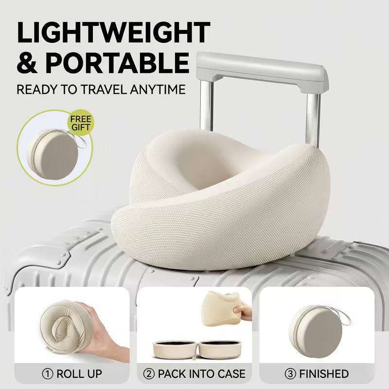 U-Shaped Travel Neck Pillow, Travel Pillow, Comfortable, Ergonomic Design, Suitable for Travel Aircraft, Cars, Family Road Travel Necessities, Delivery of Portable Storage Box
