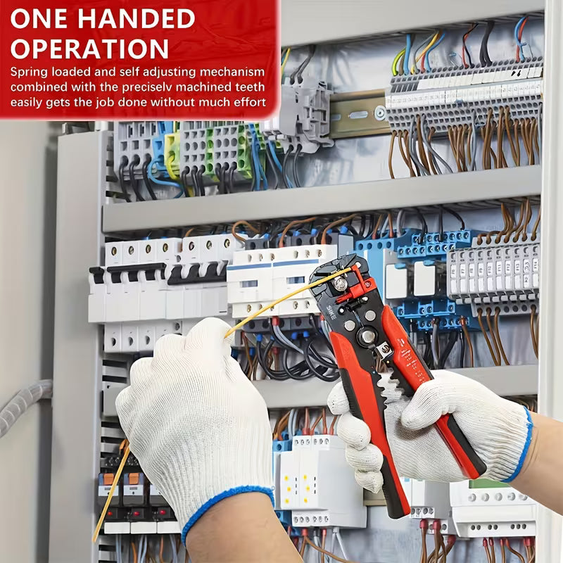 1pc Electrician's Automatic Wire Stripper, Multi-Function Wire Stripper with Stripping Range of 24-10 AWG/0.2-6mm², Quick Wire Stripping, Peeling, Crimping, and Cutting Cable Crimping Pliers, a Manual Tool for Electrician Home Renovation