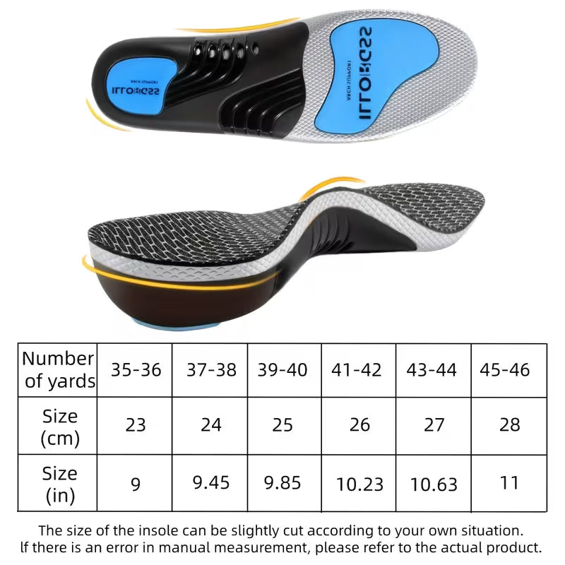 Arch Support Insoles for Men & Women- Soft PU Material, High Elasticity Shock Absorption, Ergonomic Design Sports Shoes, Work Boots, Casual Shoes, Comfort Insoles Standing All Day, Work, Sports, Hiking, And Daily Wear, Shoe Inserts|Ergonomic Insoles