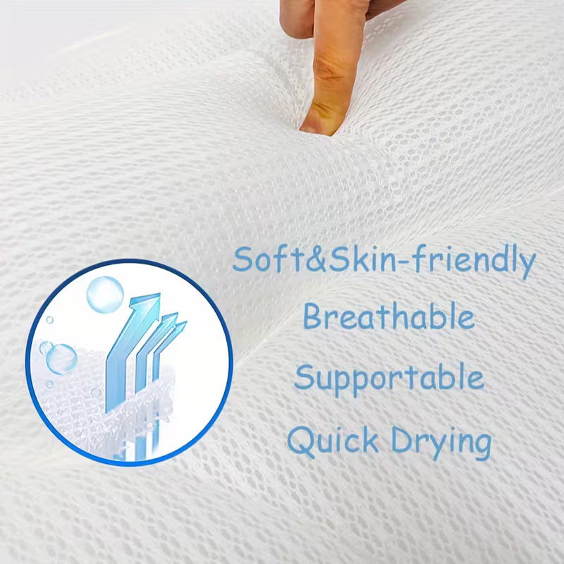 Bath Pillow with Large Non-slip Suction Cups, Ergonomic Neck, Back, and Shoulder Support Bath Mat, Relaxing Bath Accessory, Machine Washable and Quick-drying