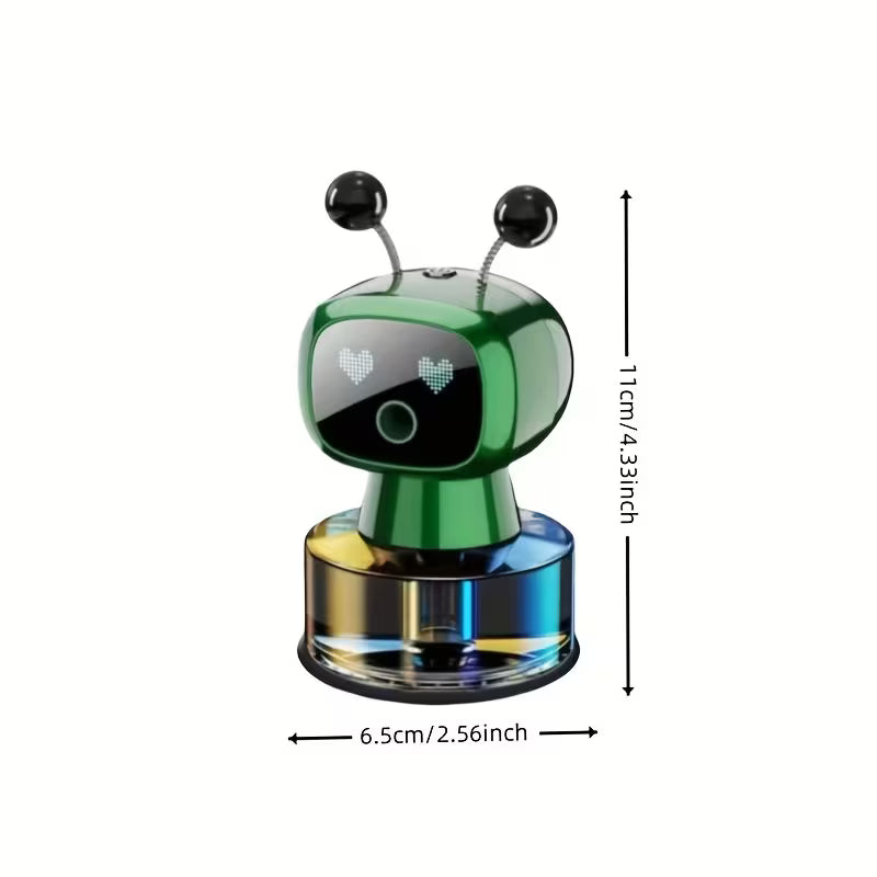 Robot Smart Car Air Freshener, USB Charging Design, Automatic Fragrance Spraying When The Car Starts And Stops, AI Expression Changes In Fun, Four Levels Of Fragrance Concentration Can Be Adjusted At Will, Ideal Car Decoration, The Best Gift