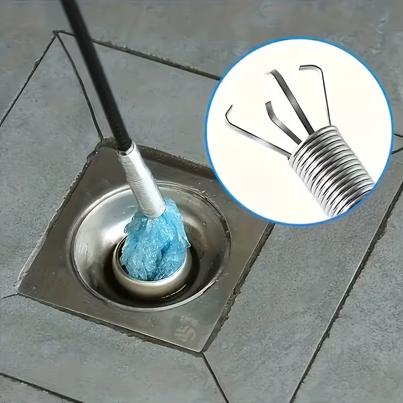 1pc Drain Snake, Toilet Unclogger - Household Toilet Drain Claw Tool with 4 Claws, Pipe Snake, Flexible Handheld Drain Grabber, Debris Grabber for Picking Up Trash, Sink Drain Clog Remover for Home Sinks, Drains, Toilets, and Restaurant/Hotel Sinks
