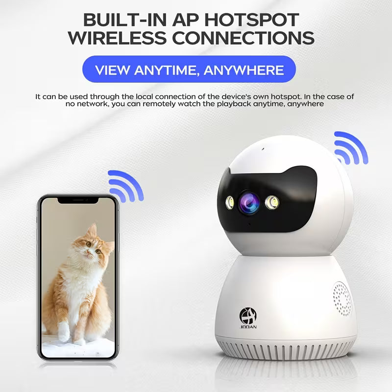1080P Full HD Surveillance Camera with Full-Color Night Vision, Two-Way Audio, Motion Detection, and Tracking Recording. Can Be Controlled Via Remote Mobile App. Ideal for Nanny Monitoring, Family and Pet Safety Monitoring